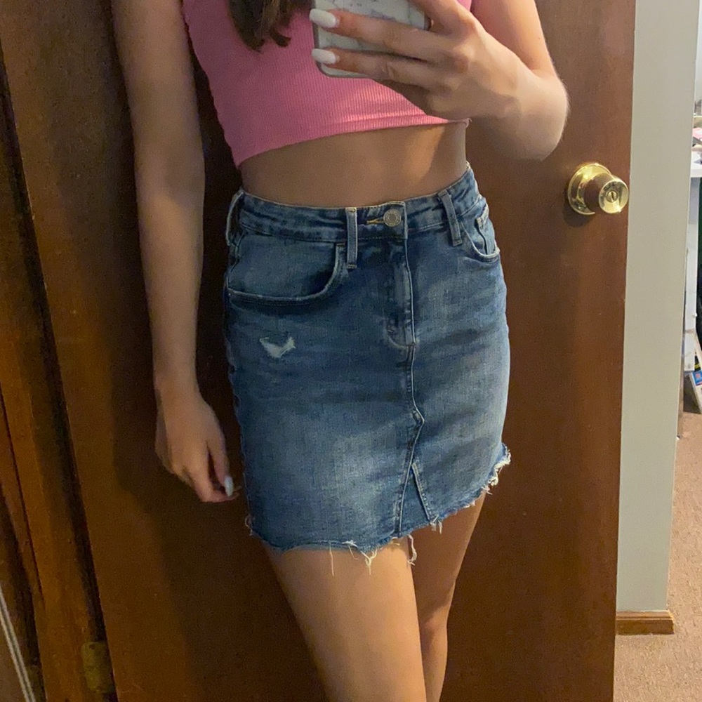 comfy jean skirt
